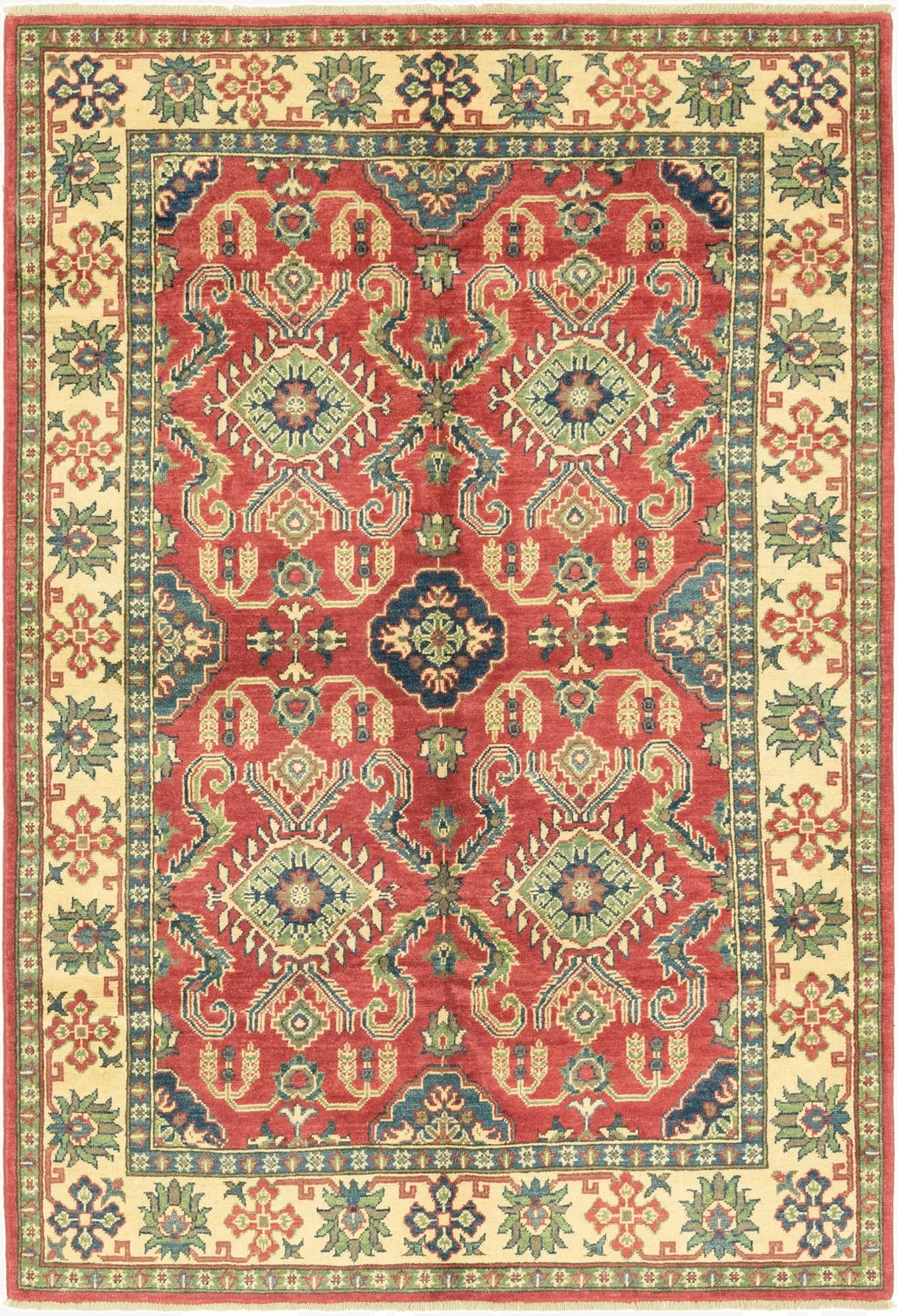 5' x 7' 3  Hand Knotted Kazak Rug