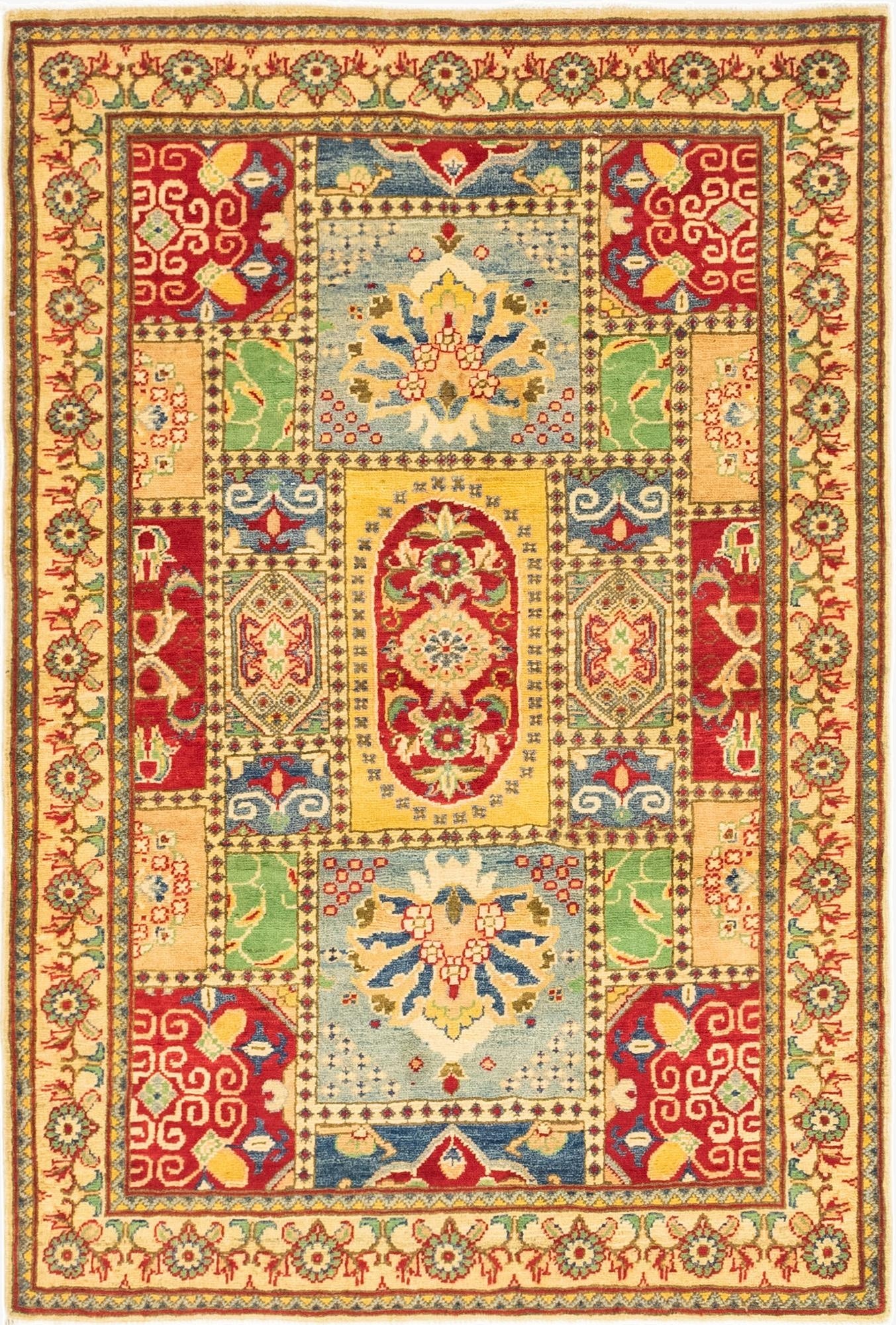 4' 3 x 6' 3  Hand Knotted Kazak Rug