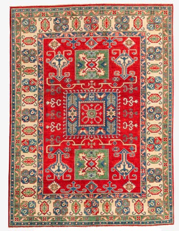 5' 9 x 7' 9 Hand Knotted Kazak Rug