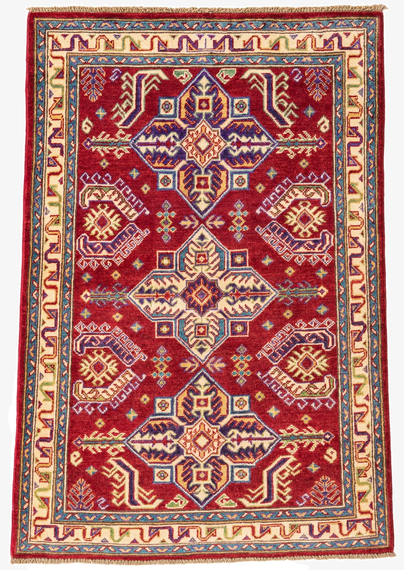 3' 3 x 4' 10  Hand Knotted Kazak Rug