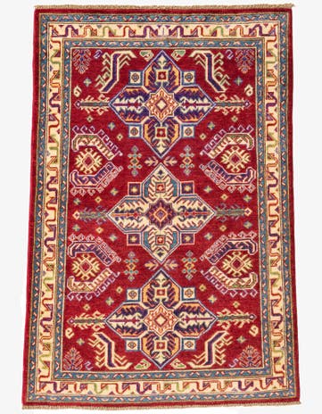 3' 3 x 4' 10 Hand Knotted Kazak Rug