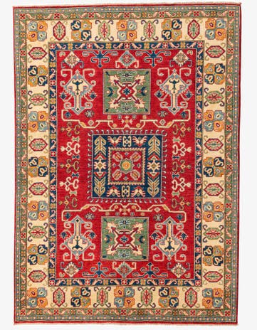 5' 8 x 8' Hand Knotted Kazak Rug