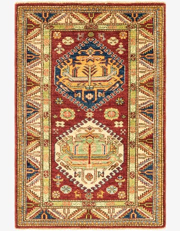 2' 9 x 4' 2 Hand Knotted Kazak Oriental Rug