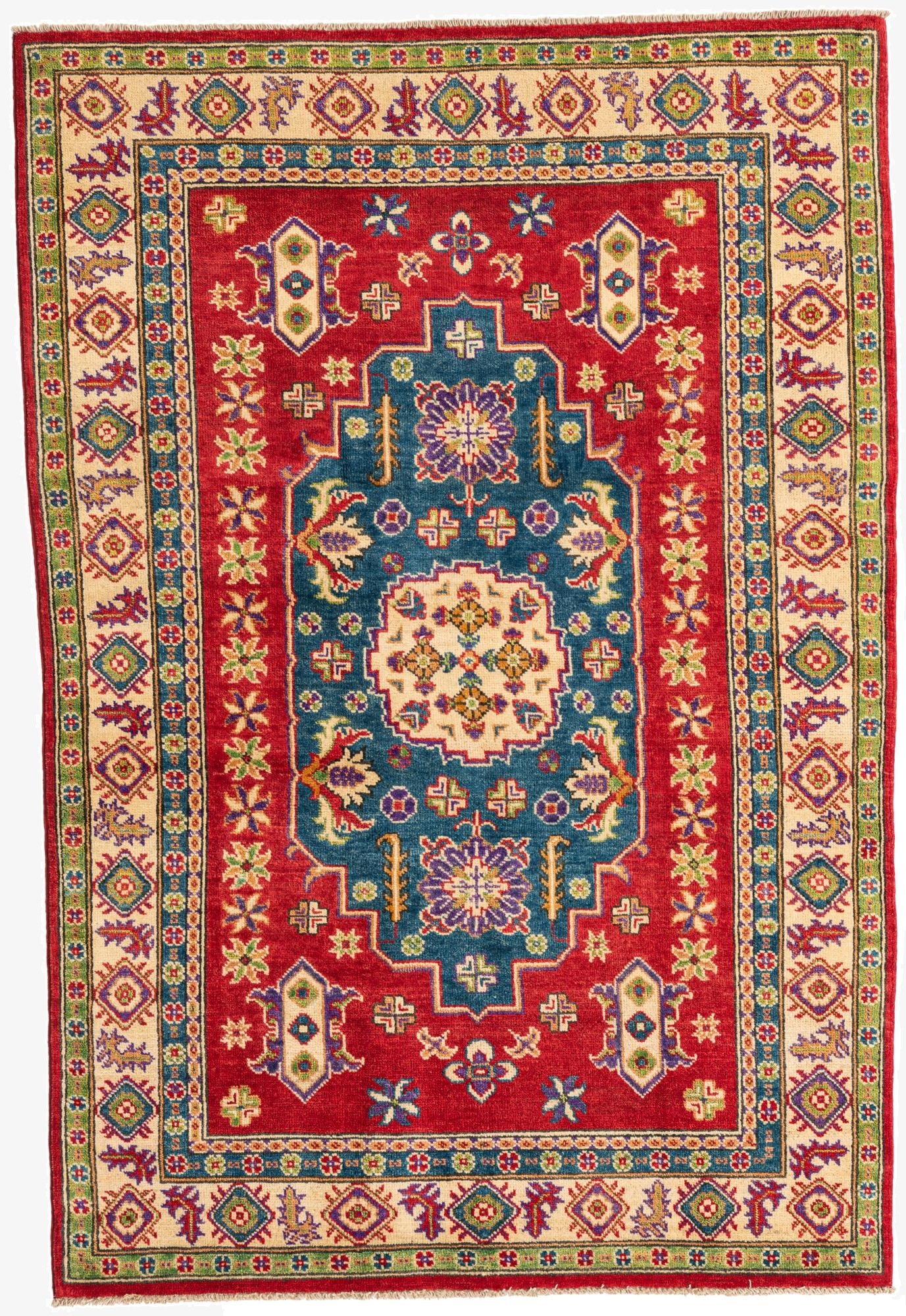 4' 1 x 6'  Hand Knotted Kazak Rug