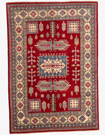 6' 6 x 9' 8 Hand Knotted Kazak Rug