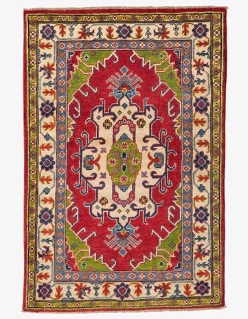 3' 3 x 5' Hand Knotted Kazak Rug