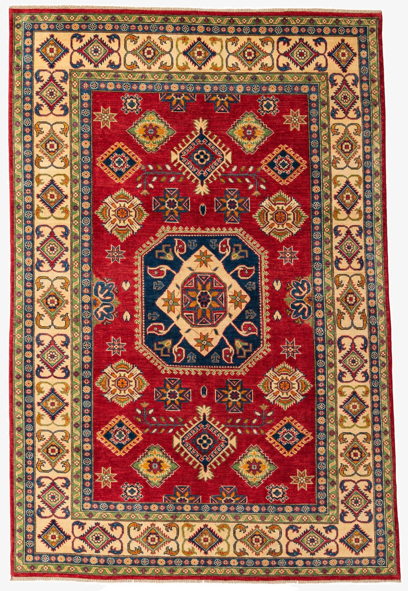 6' 5 x 9' 8  Hand Knotted Kazak Rug