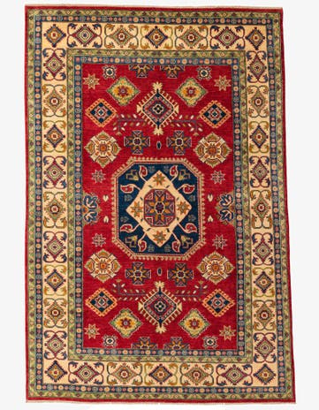 6' 5 x 9' 8 Hand Knotted Kazak Rug