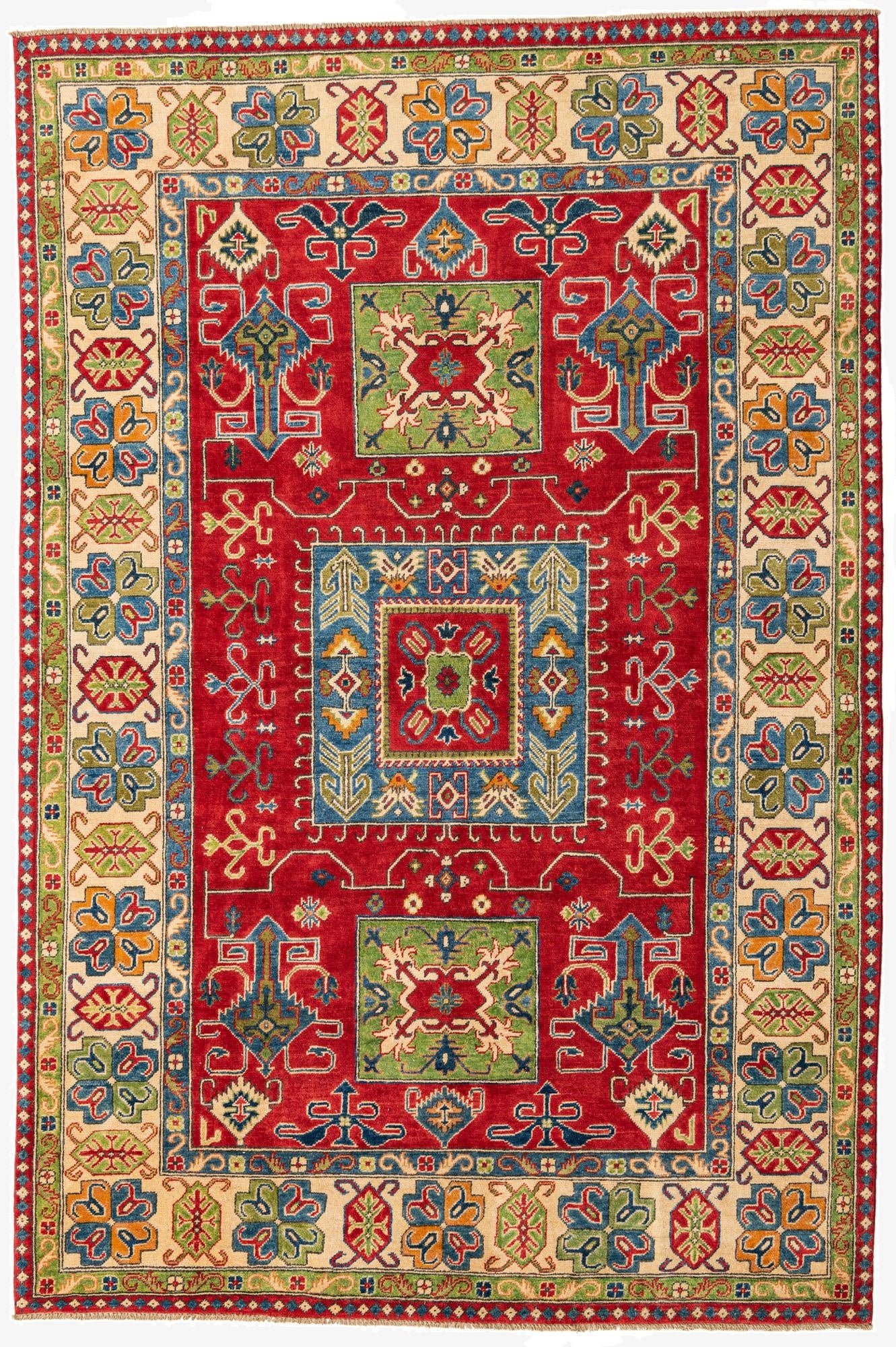 6' x 9'  Hand Knotted Kazak Rug
