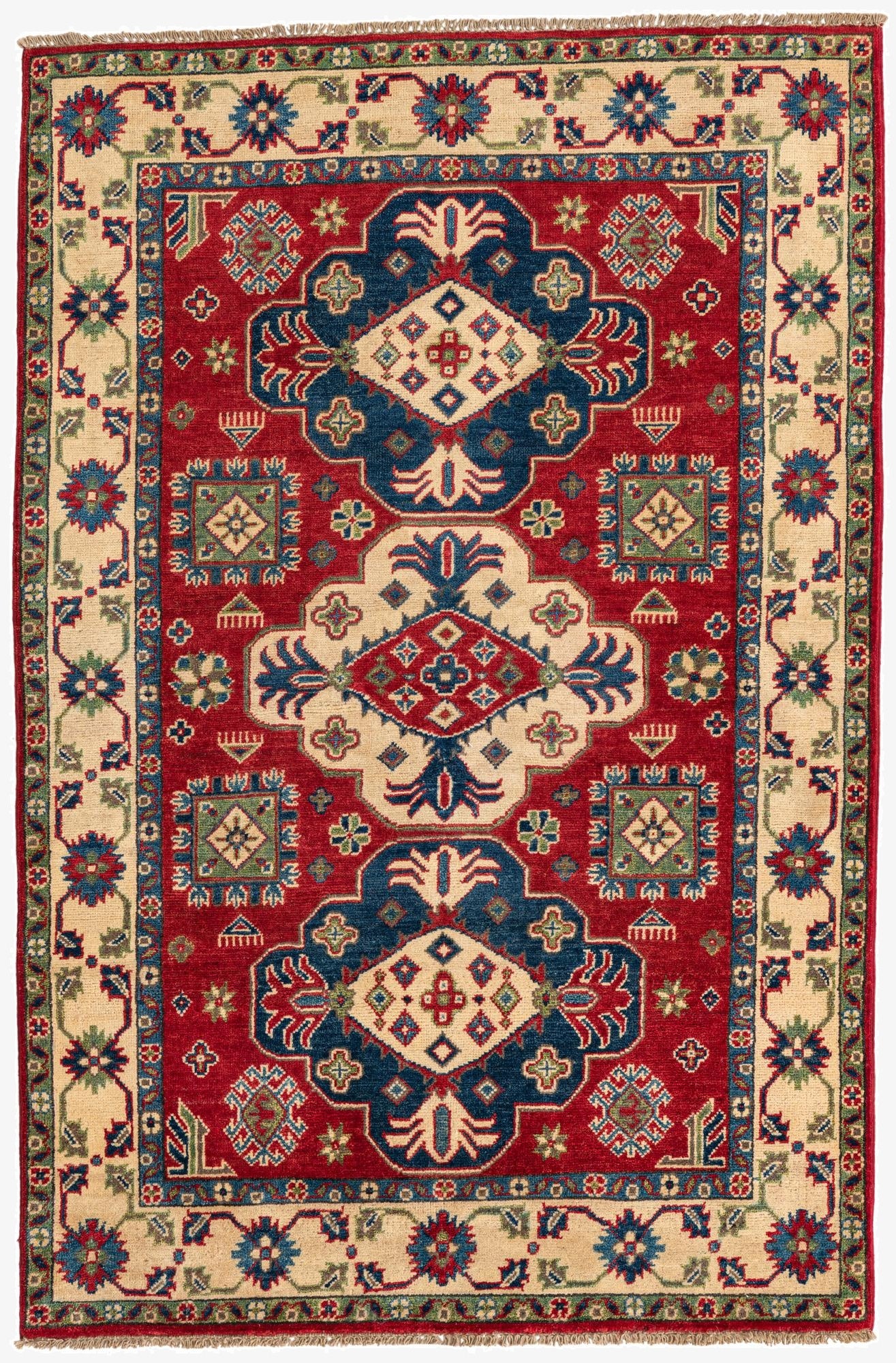 4' 1 x 6' 1  Hand Knotted Kazak Rug