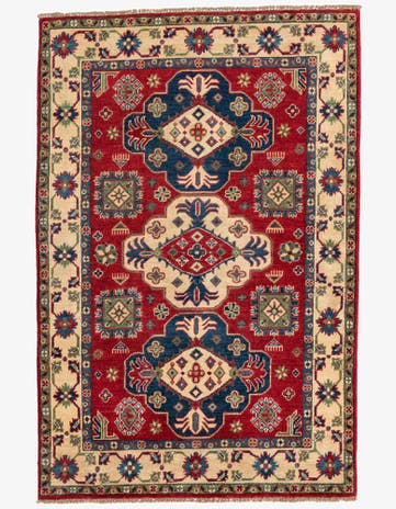 4' 1 x 6' 1 Hand Knotted Kazak Rug