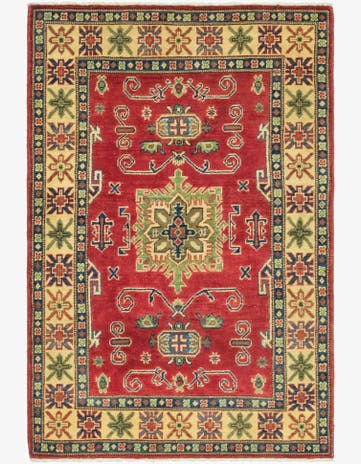 3' 4 x 5' Hand Knotted Kazak Rug