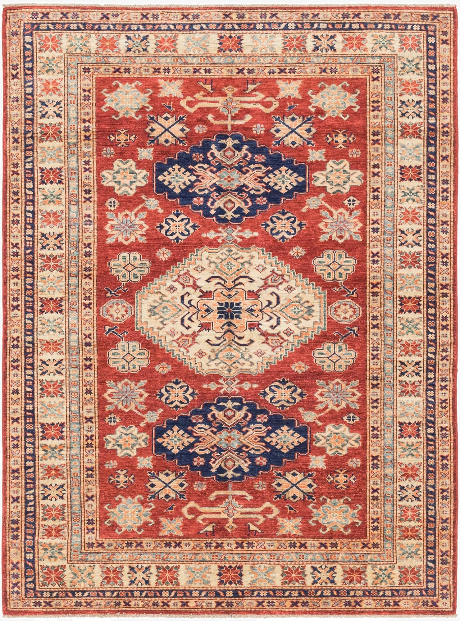 4' 11 x 6' 8  Hand Knotted Kazak Oriental Rug