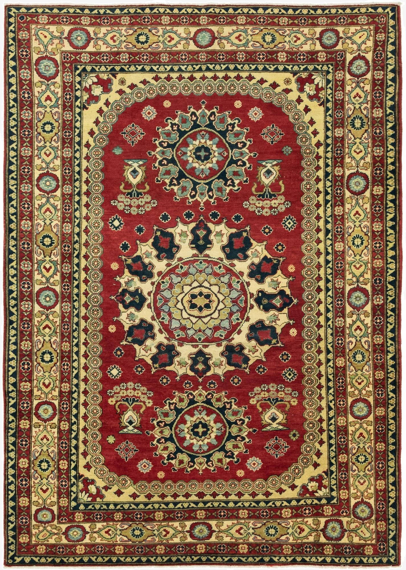 6' 10 x 9' 8  Hand Knotted Kazak Rug