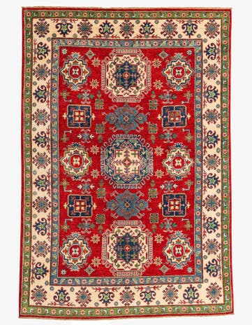5' 5 x 8' Hand Knotted Kazak Rug