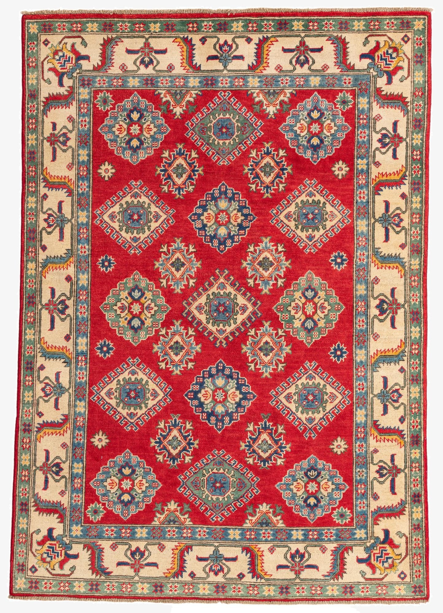 4' 10 x 7'  Hand Knotted Kazak Rug
