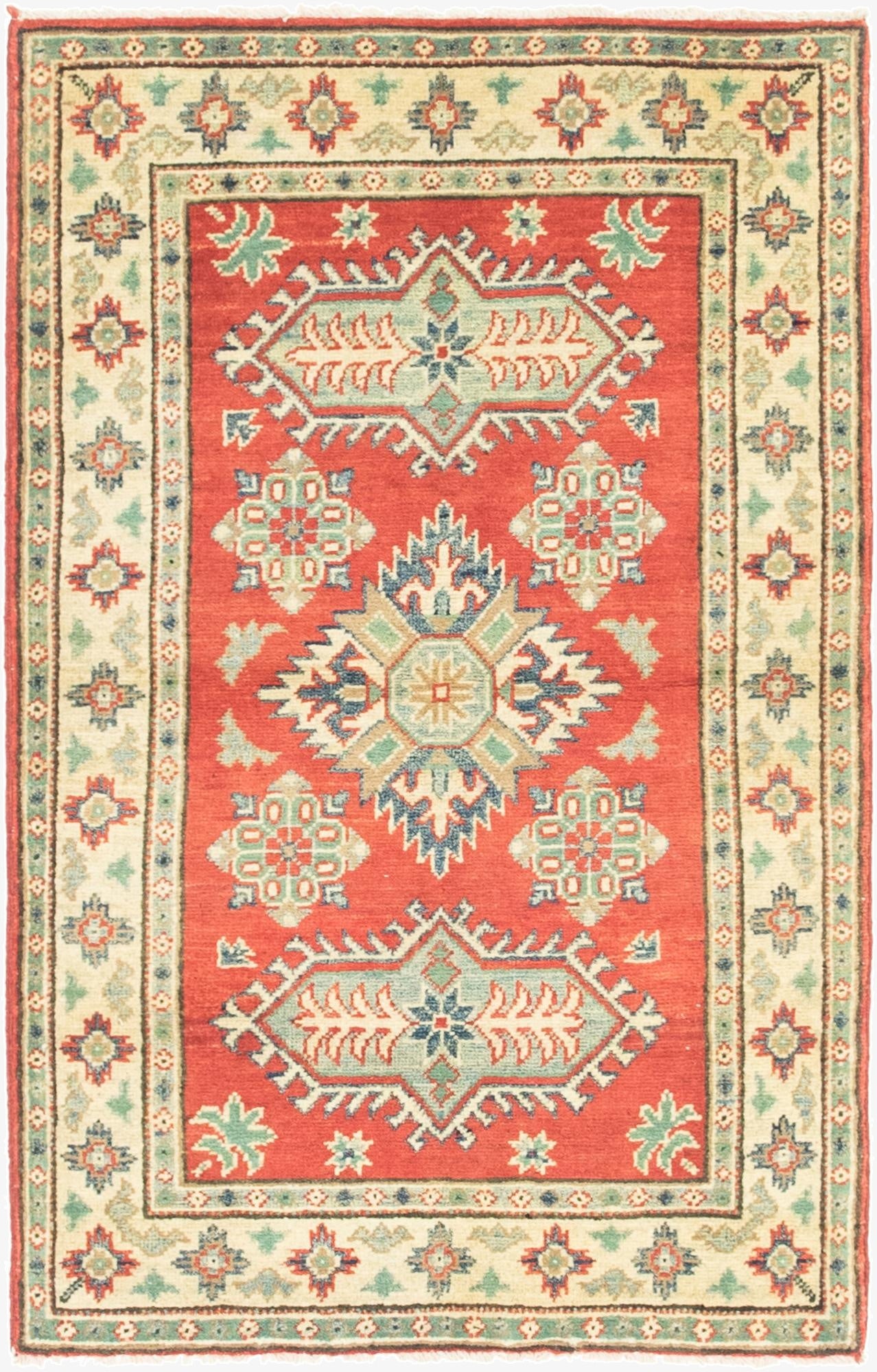 2' 9 x 4' 4  Hand Knotted Kazak Rug