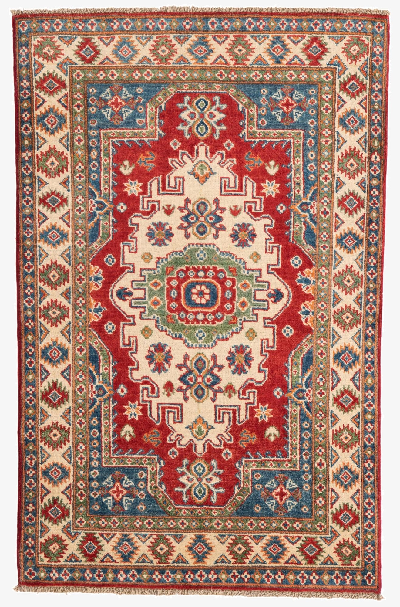 3' 2 x 5' 1  Hand Knotted Kazak Rug