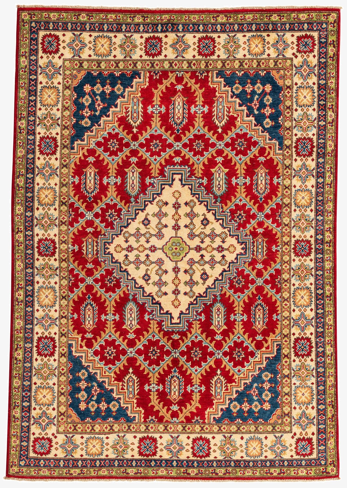 5' 7 x 8'  Hand Knotted Kazak Rug