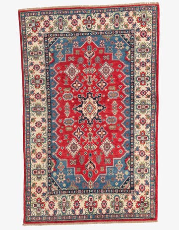 4' x 6' 3 Hand Knotted Kazak Rug