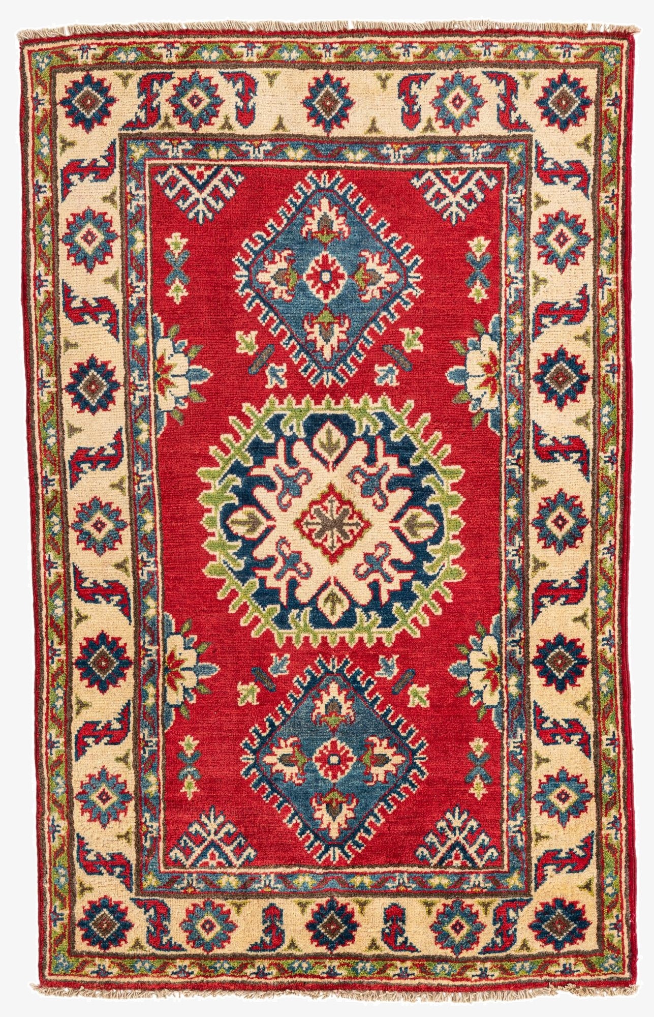 2' 8 x 4' 4  Hand Knotted Kazak Rug