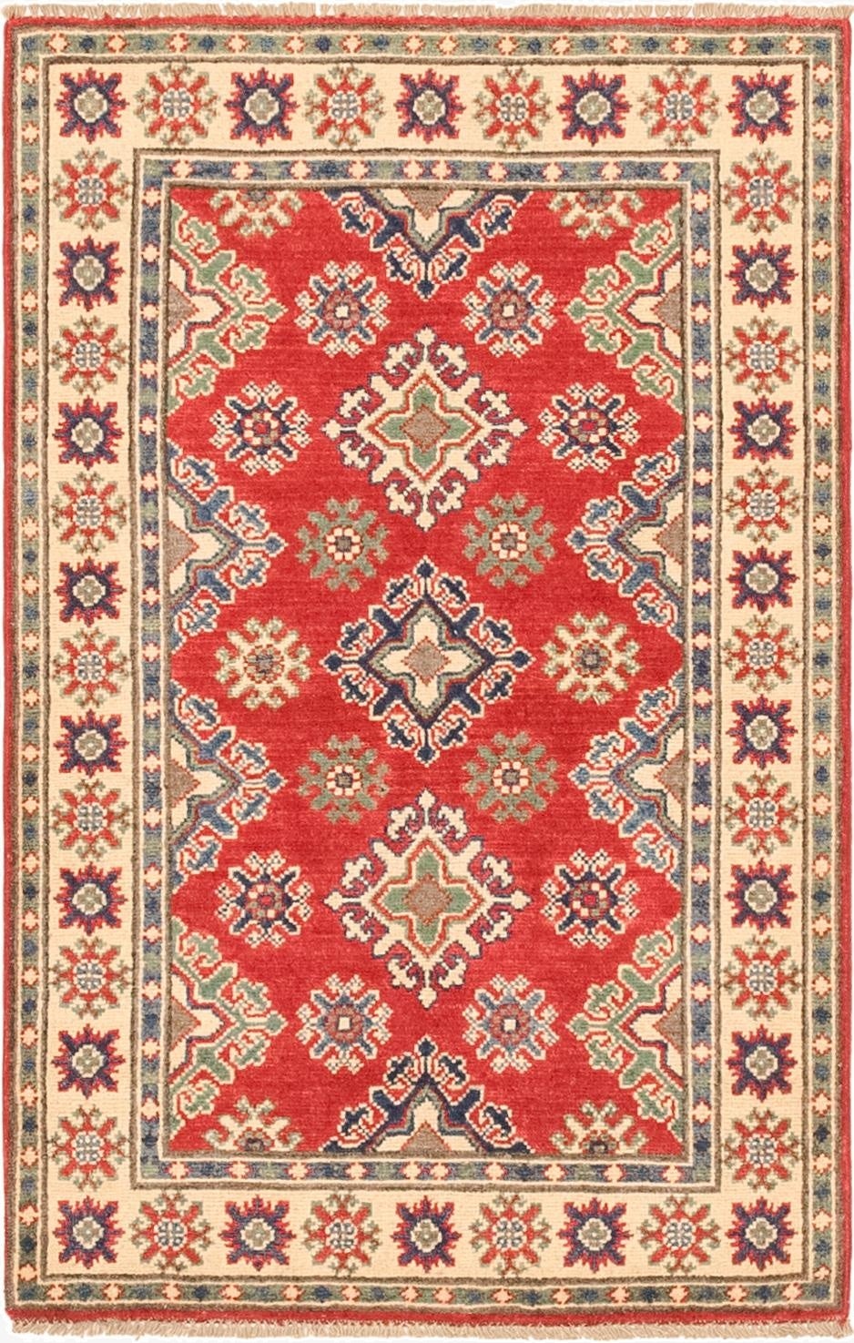 2' 8 x 4' 3  Hand Knotted Kazak Rug