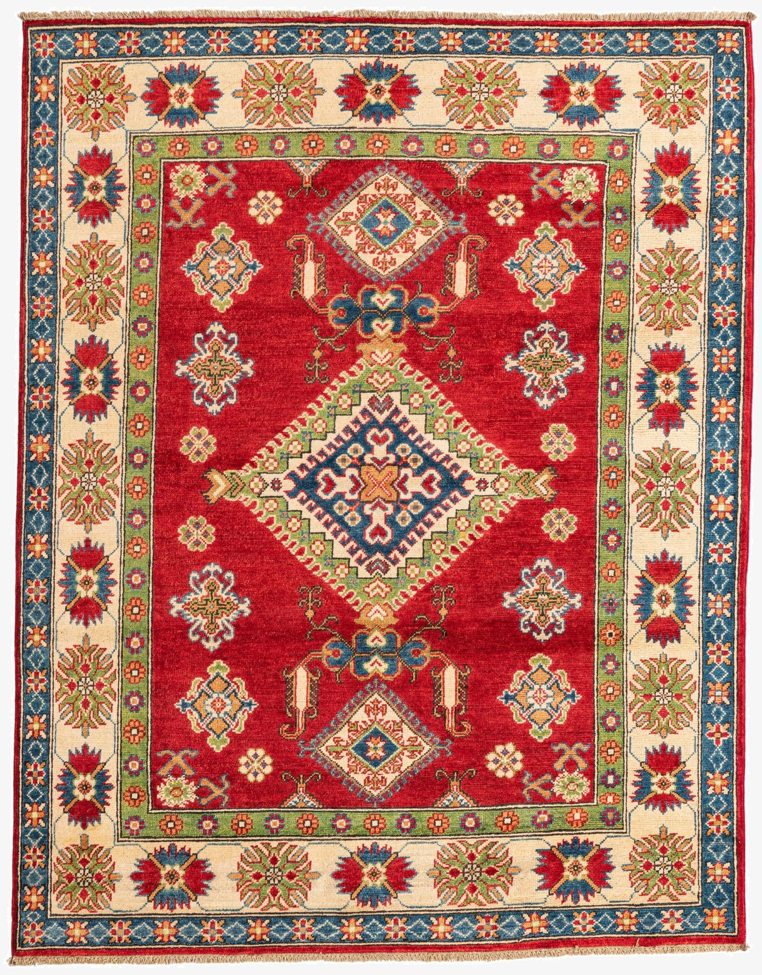 5' 1 x 6' 6  Hand Knotted Kazak Rug