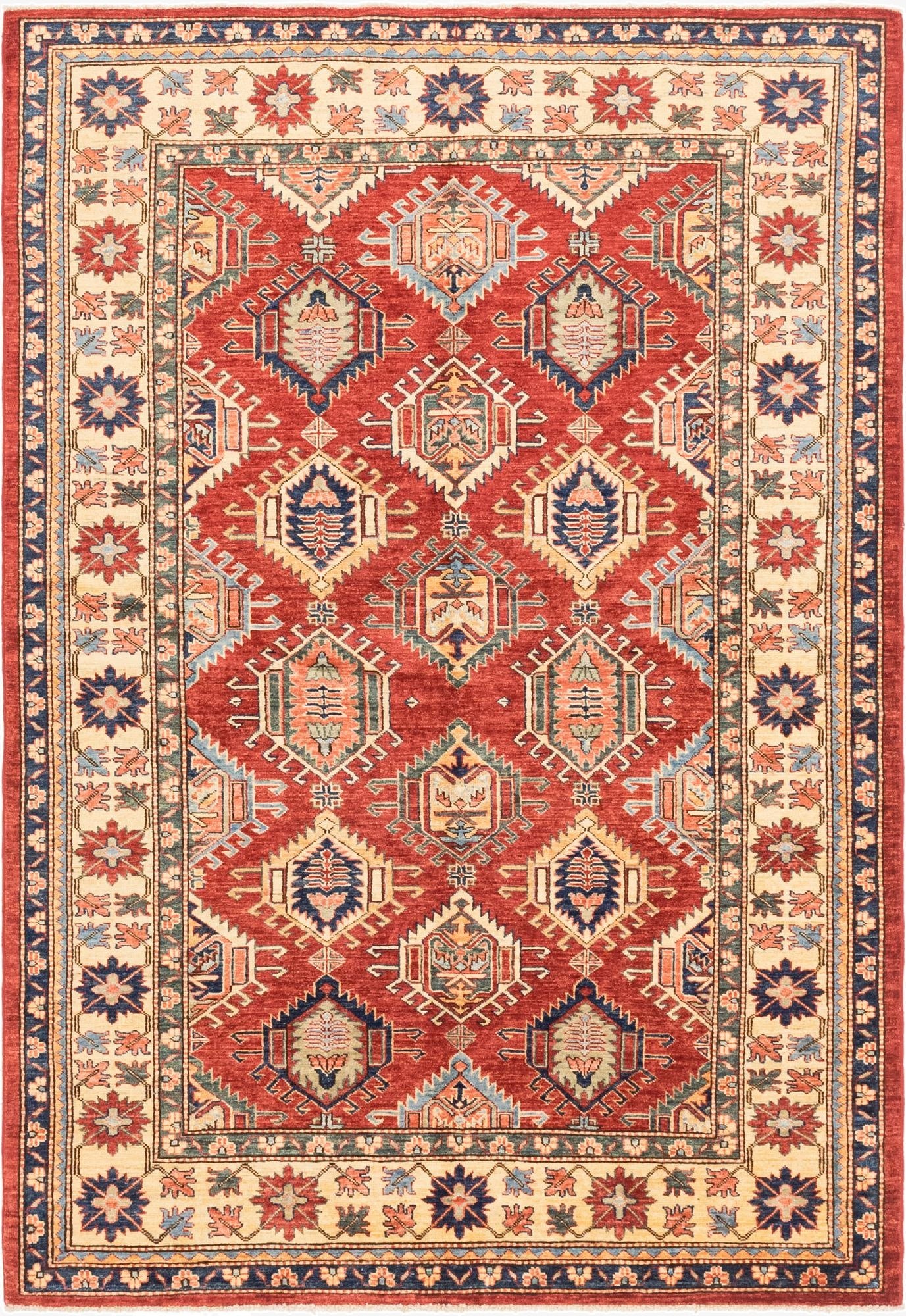 5' 8 x 8' 2  Hand Knotted Kazak Oriental Rug