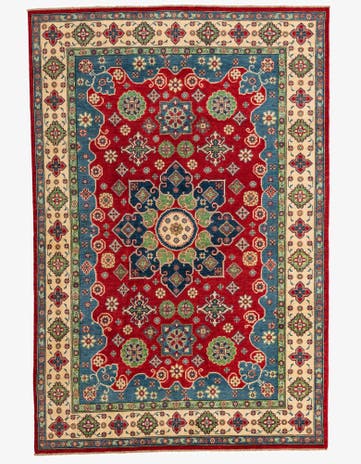 6' 7 x 10' Hand Knotted Kazak Rug