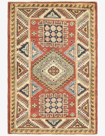 2' 9 x 4' Hand Knotted Kazak Rug