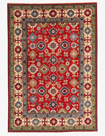 5' 7 x 8' Hand Knotted Kazak Rug
