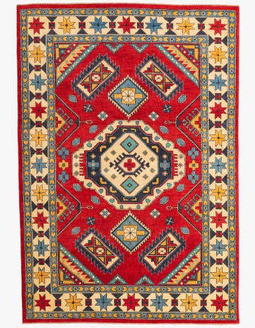 6' 8 x 9' 8 Hand Knotted Kazak Rug