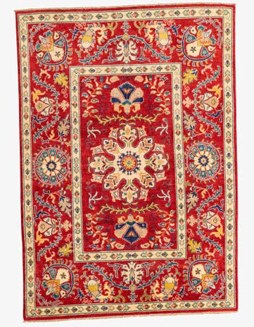 5' x 7' Hand Knotted Kazak Rug