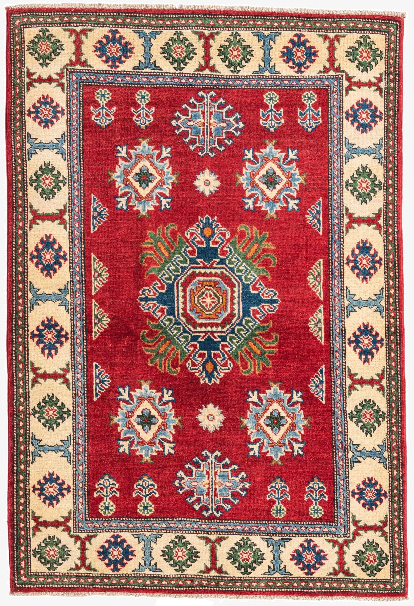 3' 4 x 5'  Hand Knotted Kazak Rug