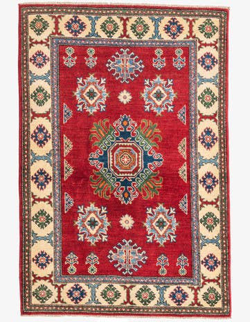 3' 4 x 5' Hand Knotted Kazak Rug