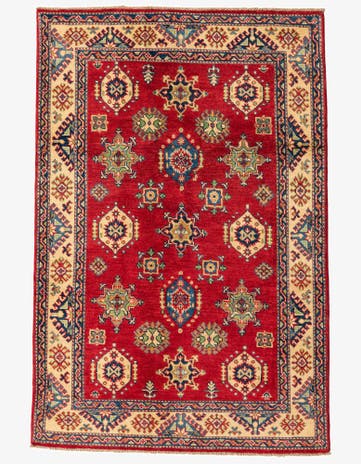 4' x 6' 1 Hand Knotted Kazak Rug