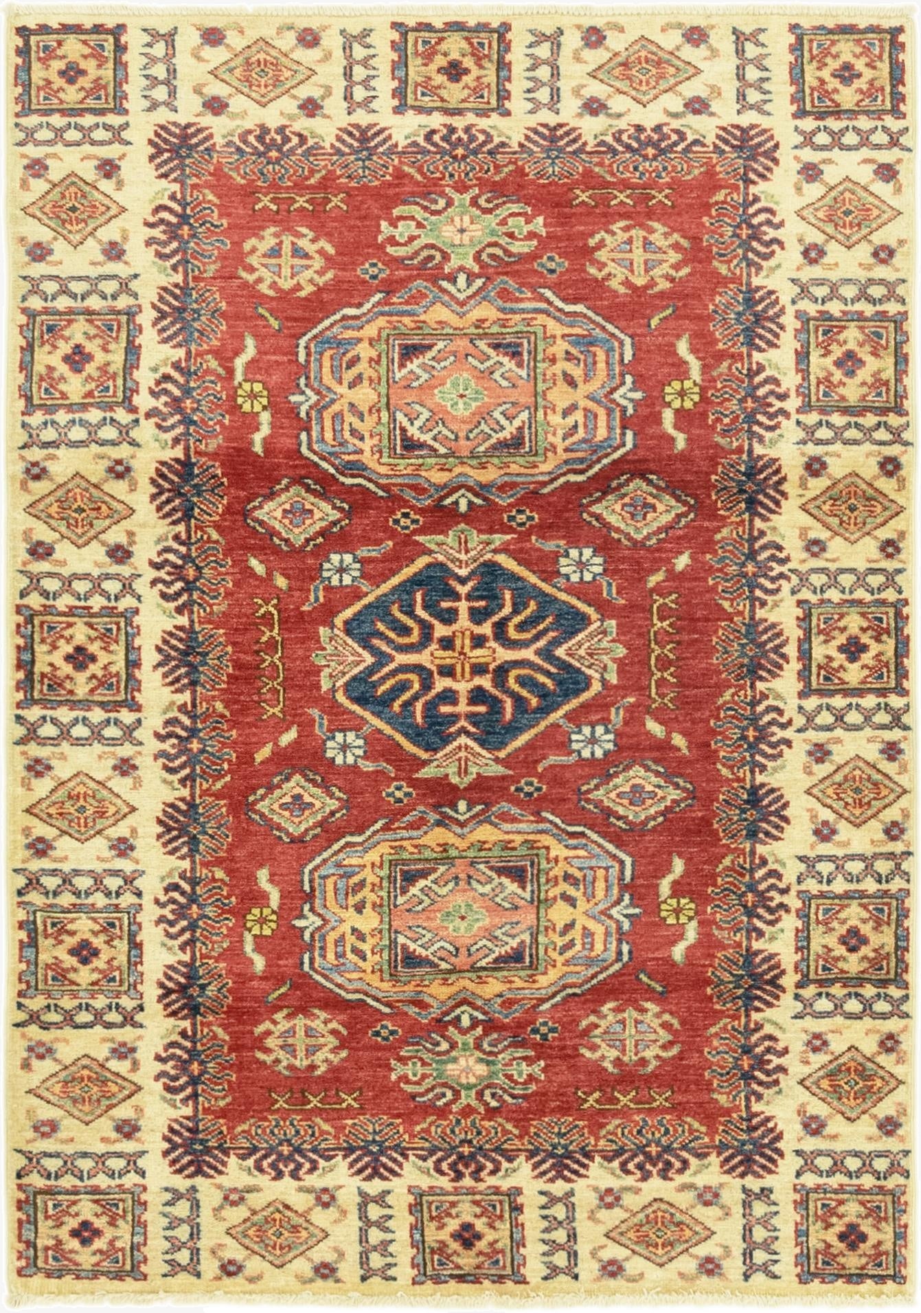 3' 5 x 4' 10  Hand Knotted Kazak Oriental Rug