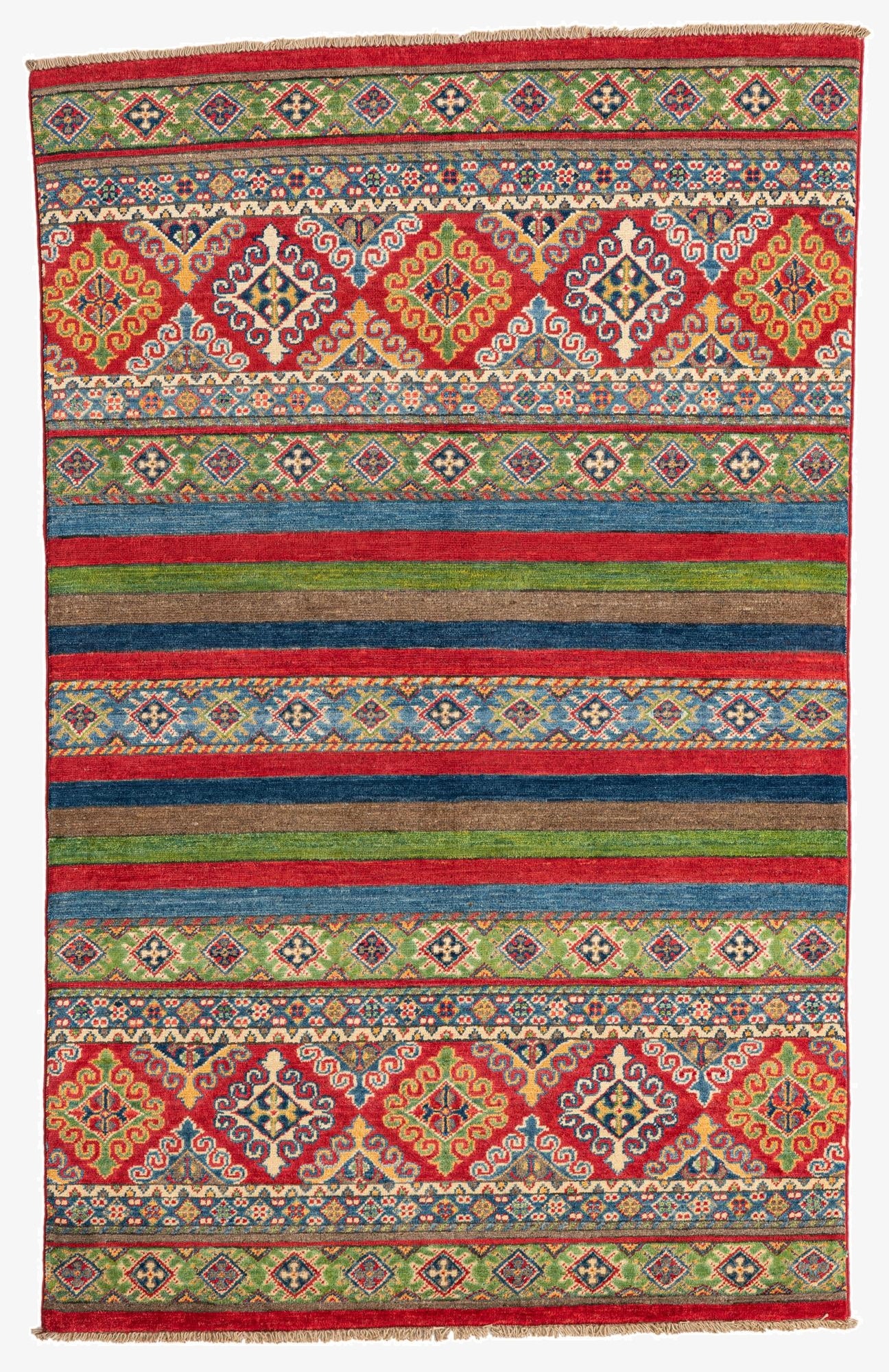 3' 10 x 6' 1  Hand Knotted Kazak Rug