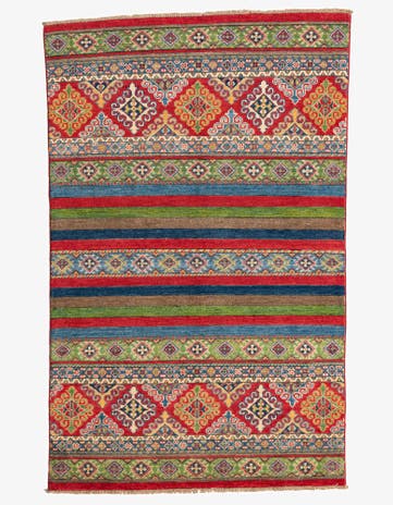 3' 10 x 6' 1 Hand Knotted Kazak Rug