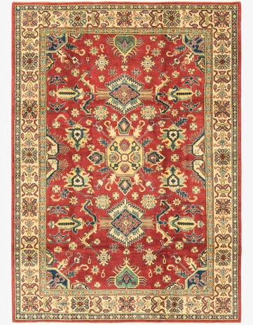 6' 7 x 9' 5 Hand Knotted Kazak Rug