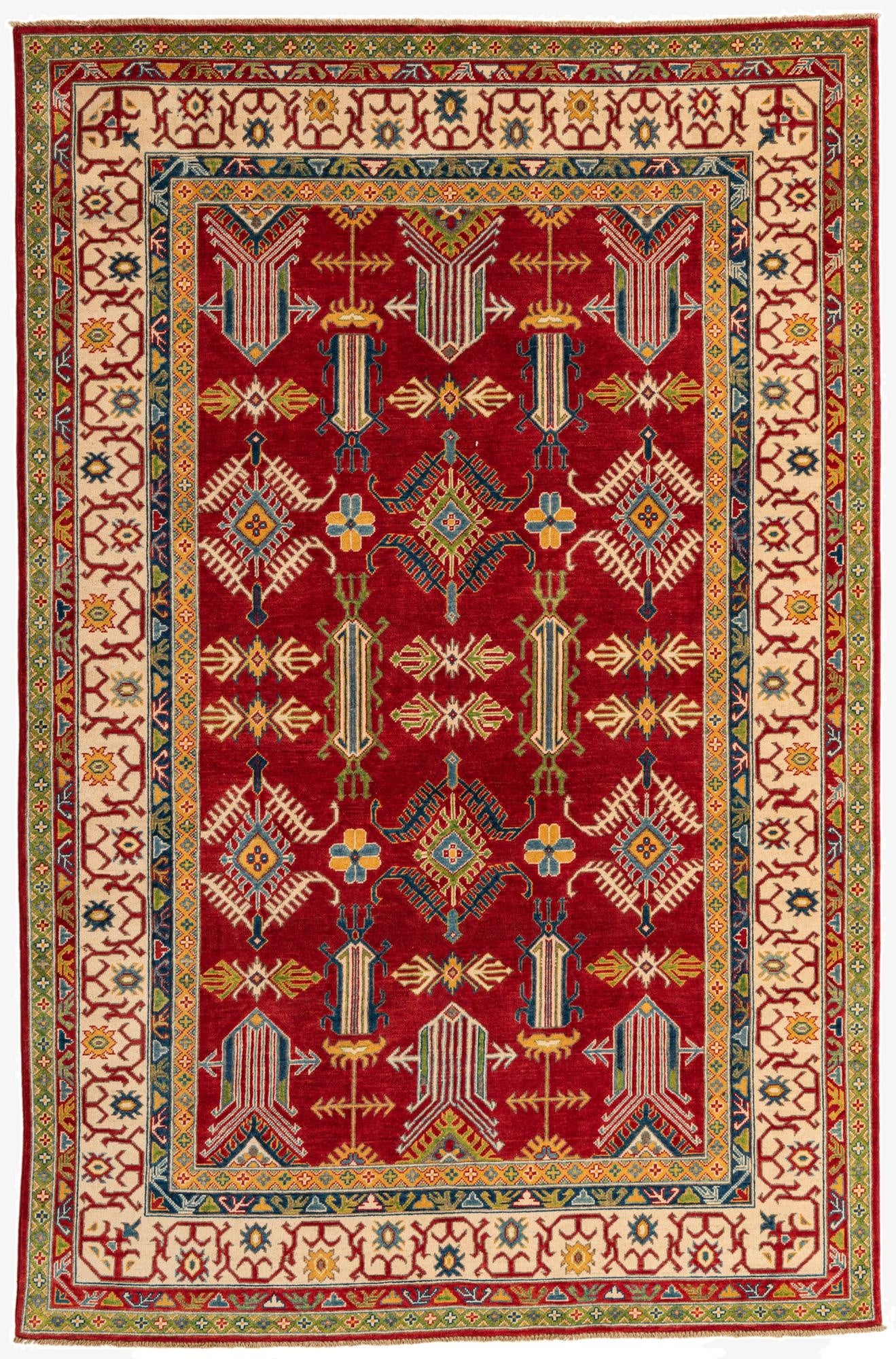 6' 5 x 9' 8  Hand Knotted Kazak Rug