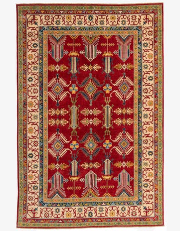 6' 5 x 9' 8 Hand Knotted Kazak Rug