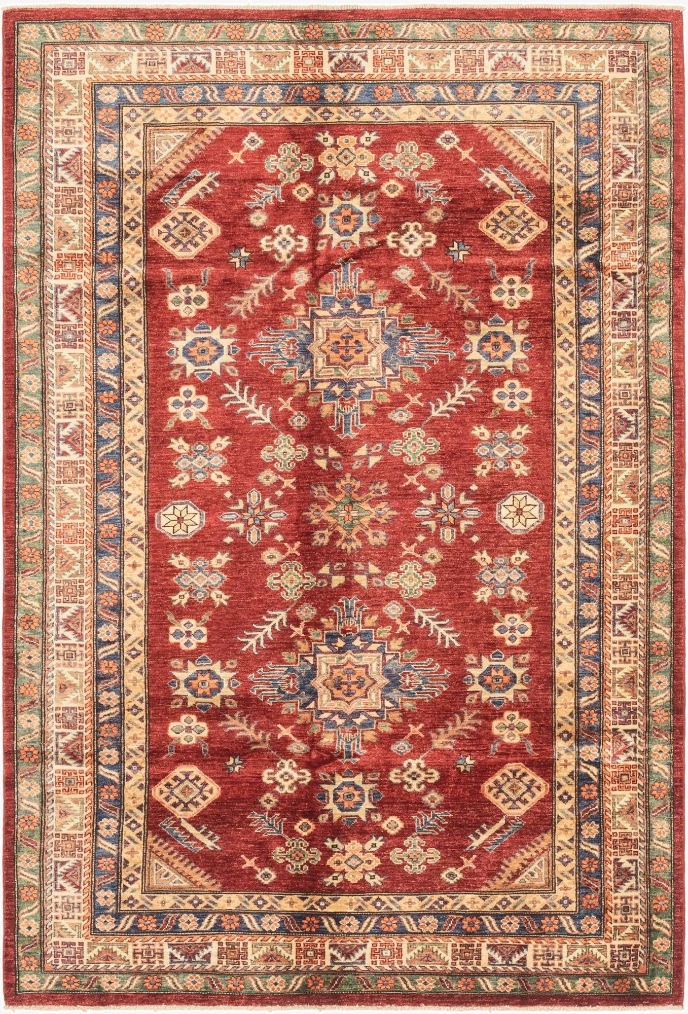 5' 7 x 8' 4  Hand Knotted Kazak Oriental Rug