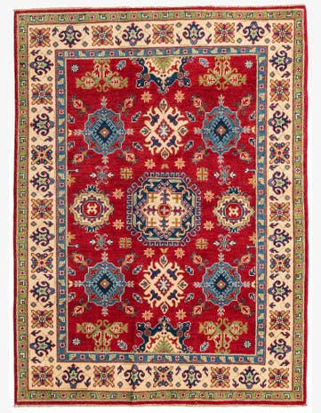 4' 10 x 6' 7 Hand Knotted Kazak Rug