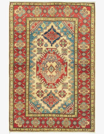 3' 9 x 6' Hand Knotted Kazak Rug