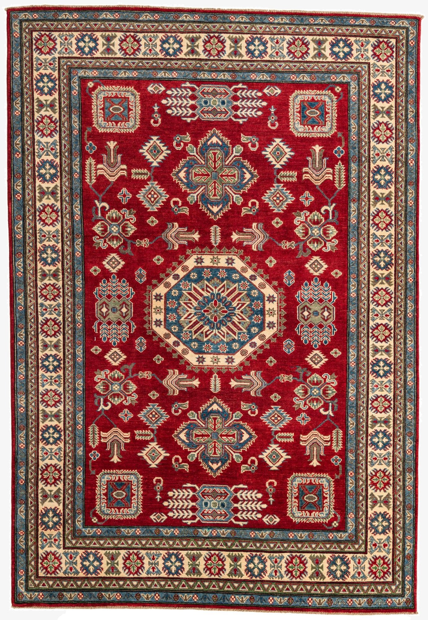 6' 7 x 9' 7  Hand Knotted Kazak Rug