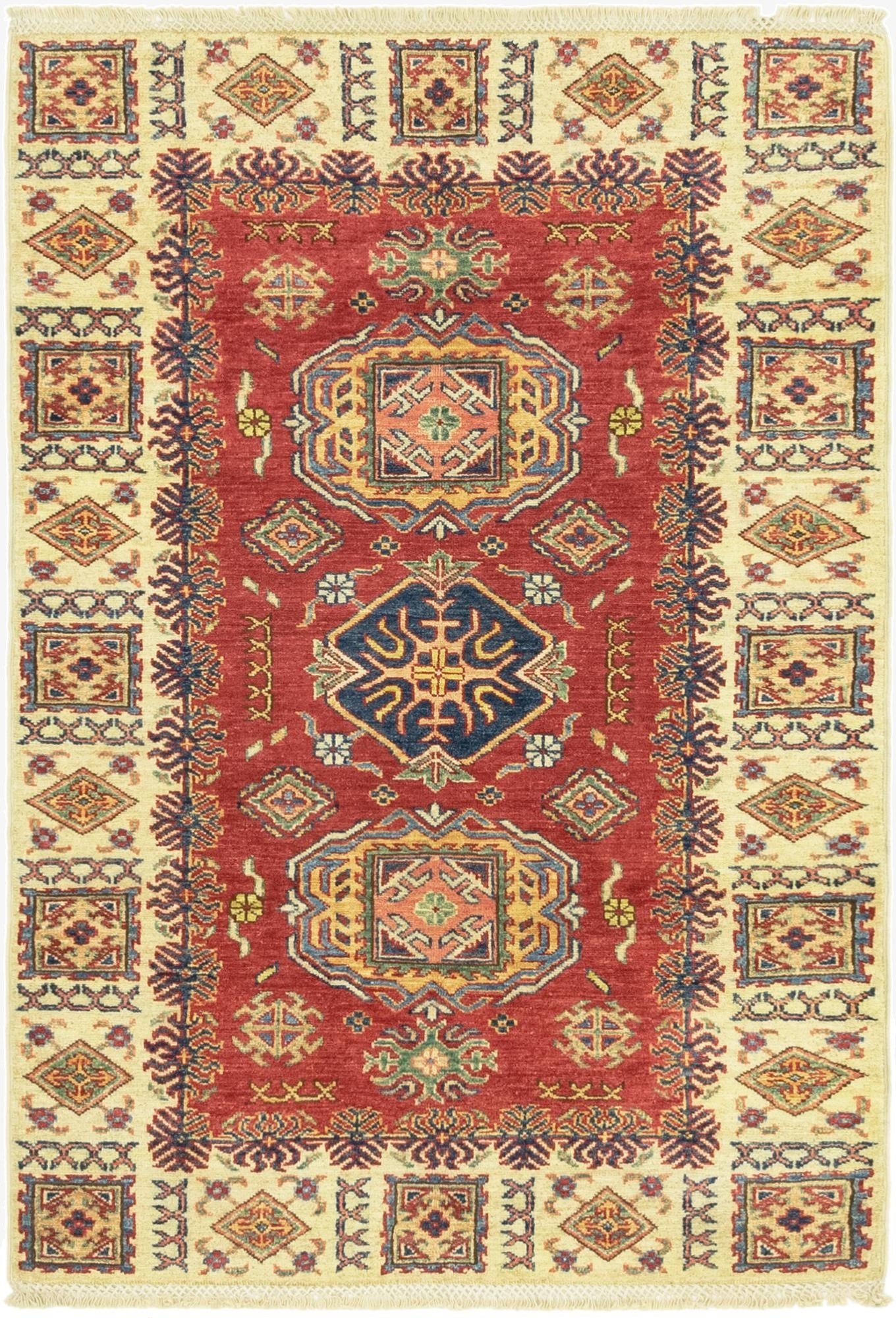 3' 3 x 4' 10  Hand Knotted Kazak Oriental Rug