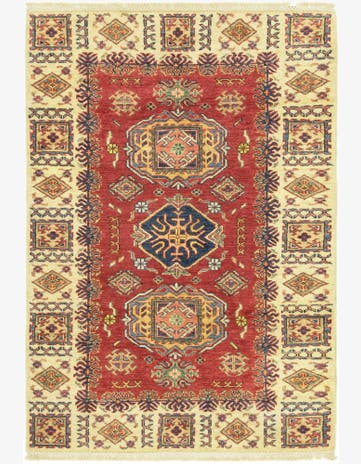 3' 3 x 4' 10 Hand Knotted Kazak Oriental Rug