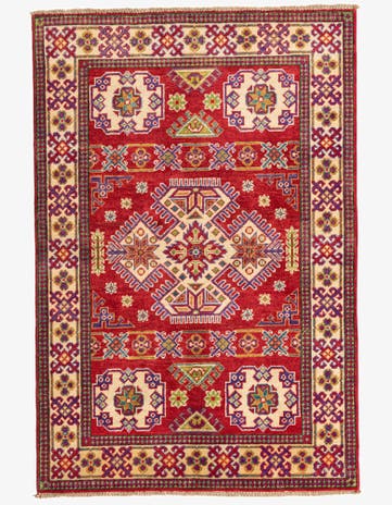 3' 4 x 5' Hand Knotted Kazak Rug