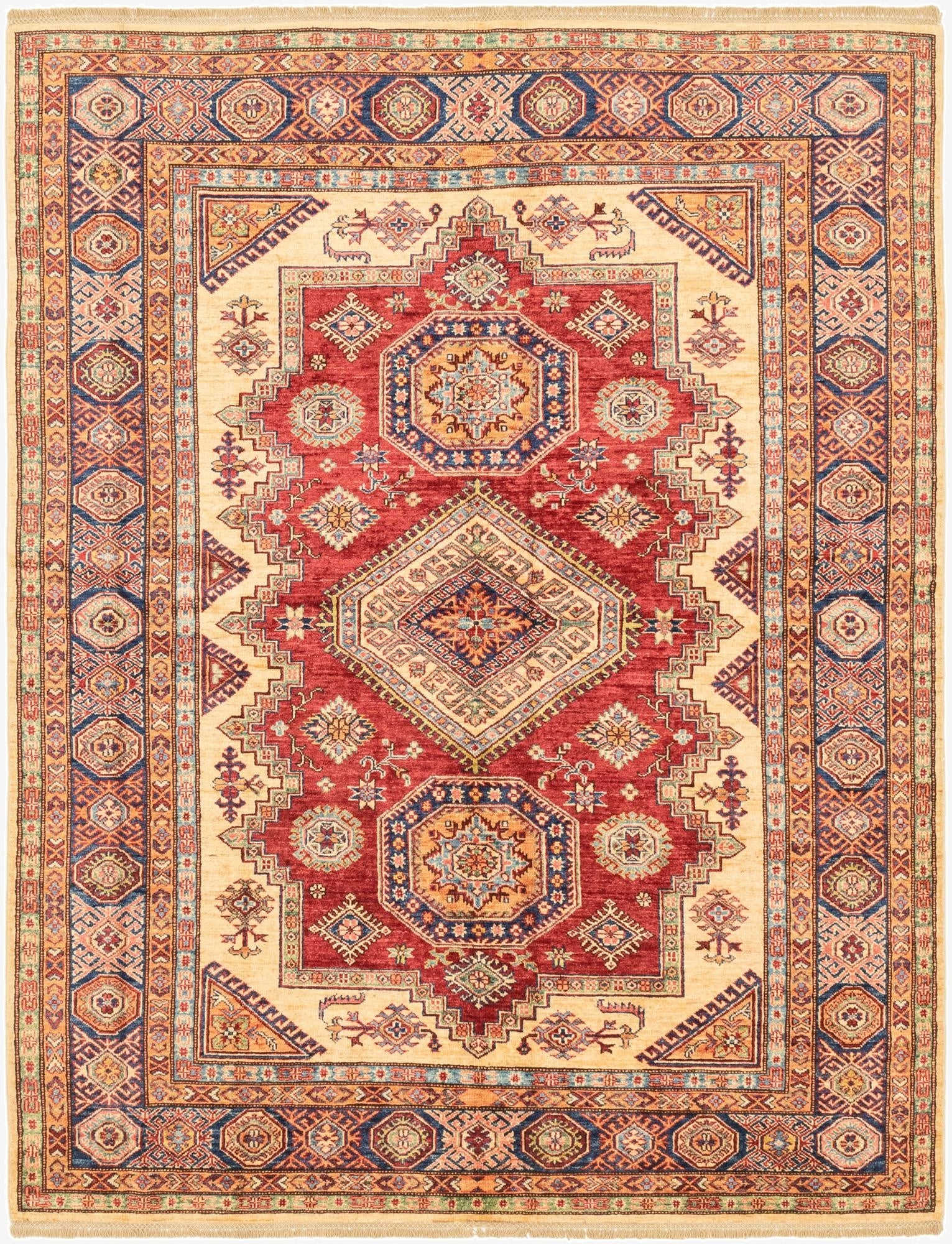 5' 10 x 7' 8  Hand Knotted Kazak Oriental Rug